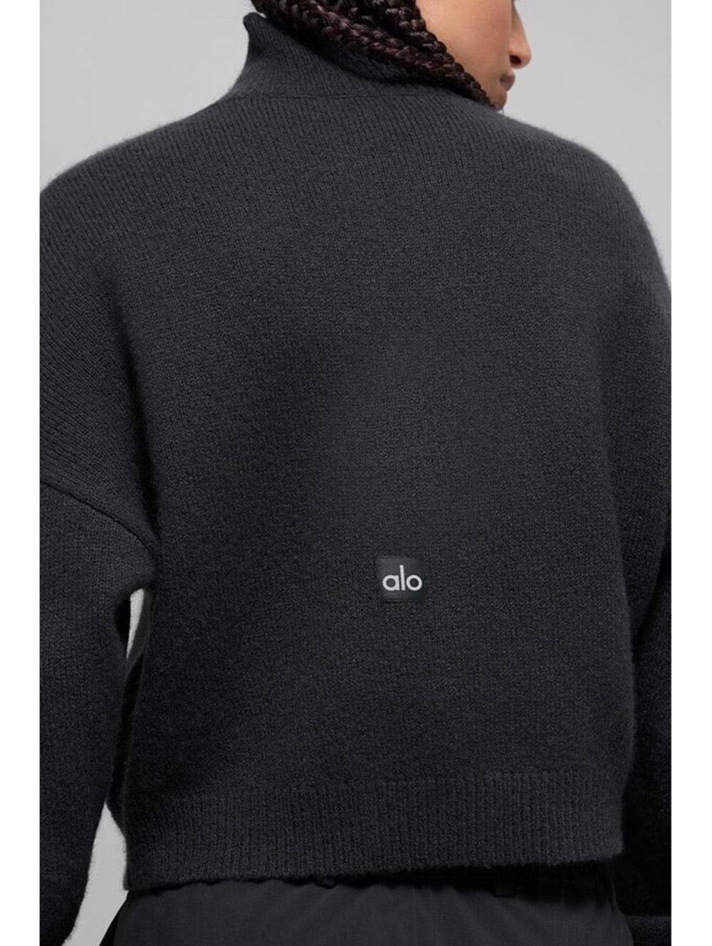 Alo Wool Cashmere Cropped New Class Turtleneck Sweater